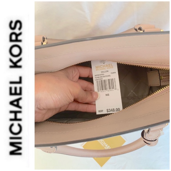 SOLD NWT authentic MK leather Dillon satchel fawn - Picture 7 of 7